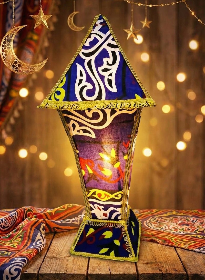 فانوس رمضان قماشي شعبي ارتفاع 50 سم لتزيين مميز لأجواء الشهر الكريم بأصالة التراث